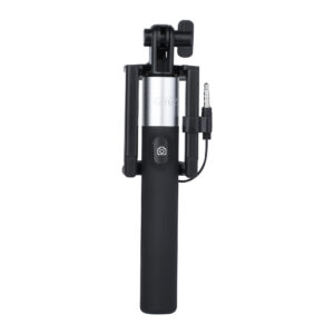 Earldom Zwart Selfie Stick met 3.5 jack - 100 cm uitschuifbaar