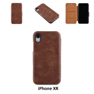 Apple iPhone XR Pasjeshouder Bruin Booktype hoesje - Magneetsluiting - Kunststof;TPU