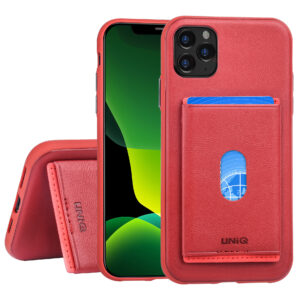 Uniq accessory Apple iPhone 11 Pro Max Rood Backcover hoesje Pasjeshouder