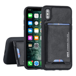 UNIQ Accessory Apple iPhone X-Xs ZWART Backcover hoesje Pasjeshouder