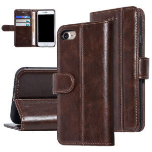 UNIQ Accessory iPhone SE 2020/7-8 Bruin Zachte huid Booktype hoesje