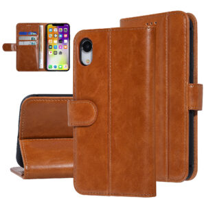 UNIQ Accessory iPhone XR Bruin Zachte huid Booktype hoesje