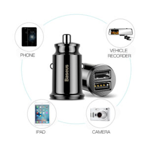 Baseus Grain Auto Charger Zwart