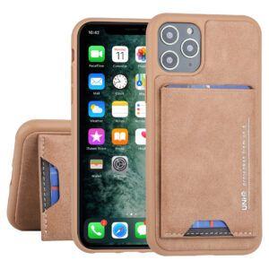 UNIQ Accessory hoesje iPhone 11 Pro Bruin achterkant Pasjeshouder